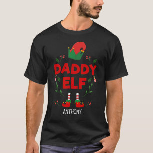 Papa elf familie voor kerstmis, naam T- T-shirt