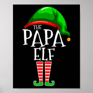 Papa Elf Family Matching Group kerstcadeau Gran Poster