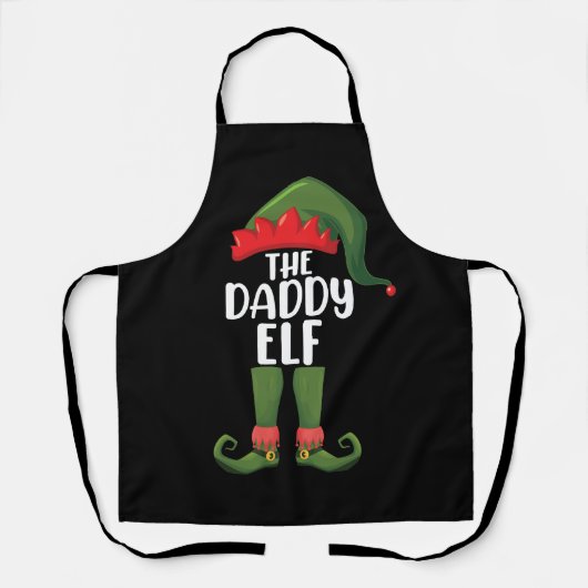 Papa Elf Family Matching Group Kerstvader Schort (Voorkant)