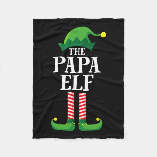Papa Elf Matching Familiegroep Kerstfeest Pyj Fleece Deken (Voorkant)