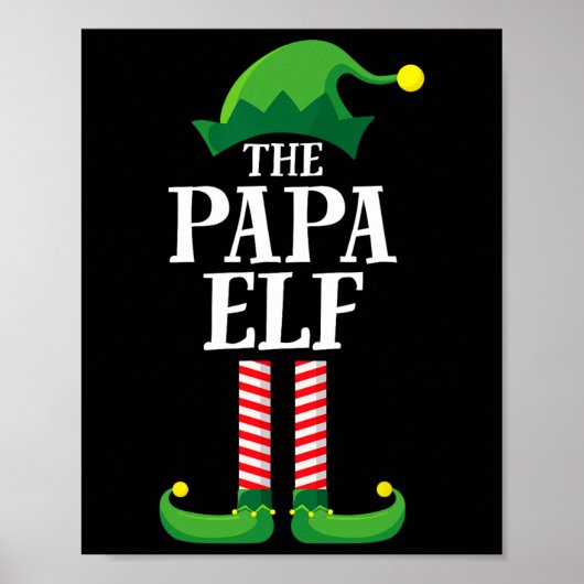 Papa Elf Matching Familiegroep Kerstfeest Pyj Poster (Voorkant)