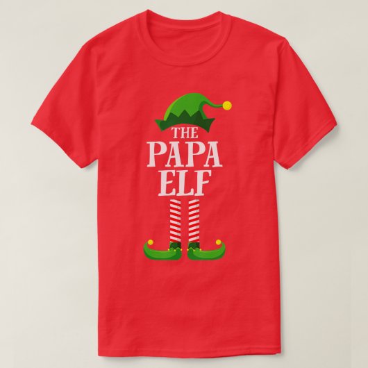 Papa Elf Matching Family Group kerstparty T-shirt (Design voorkant)