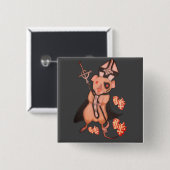 Papa Emerattus 2 Vierkante Button 5,1 Cm (Voorkant /achterkant)