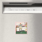 PAPA EN APRON RETRO 1950 MAGNET (In Situ (Lave-vaisselle))