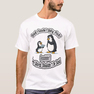 Papa en Baby Pinguïn Grappige Oliegrap Cute Dier H T-shirt