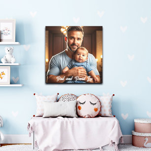 Papa en Baby Sweet 1 Foto op maat Canvas Afdruk