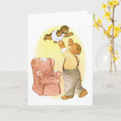 Papa en Babybeer Kaart (Gele Bloem)