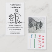 Papa en dochter Aangepaste afspeeldatumkaarten Contactkaartje (Voorkant / Achterkant)