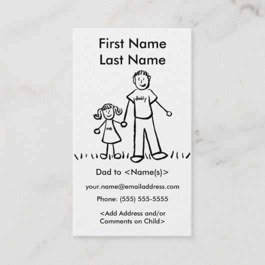 Papa en dochter Aangepaste afspeeldatumkaarten Contactkaartje (Voorkant)