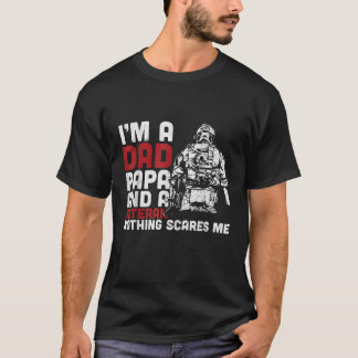 Papa en een veteraan niets schrikt me vaders D T-shirt