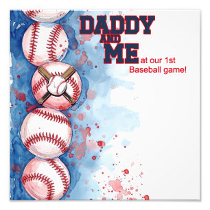 Papa en ik foto Mount, honkbalspel met papa Foto Afdruk