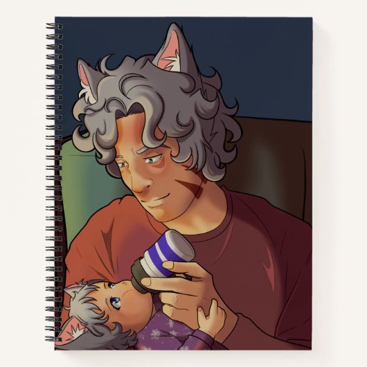 Papa en kind 8,5 x 11 Notitieboek (Voorkant)