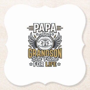 Papa en kleinzoon beste vriend voor het leven shir kartonnen onderzetters