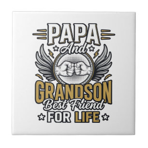 Papa en kleinzoon beste vriend voor het leven shir tegeltje