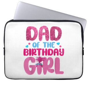 Papa en mama verjaardag meisje familie matching laptop sleeve
