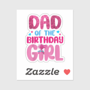Papa en mama verjaardag meisje familie matching sticker