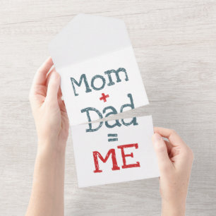 Papa en mama zijn mij all in one uitnodiging