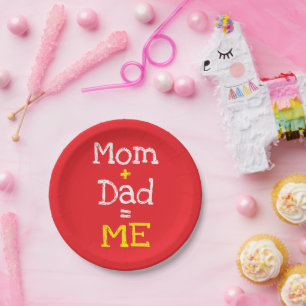 Papa en mama zijn mij papieren bordje