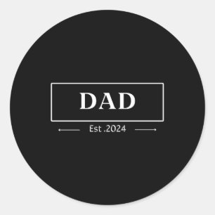 Papa est 2024 Gepromoveerd naar papa 2024 Ronde Sticker
