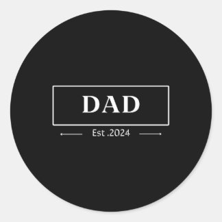 Papa est 2024 Gepromoveerd naar papa 2024 Ronde Sticker