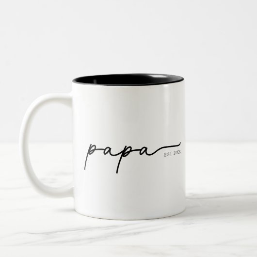 Papa Est 20XX Personalized Father's Day Gift Mug (Gauche)