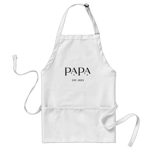 Papa Est Datum | Moderne tekst Standaard Schort (Voorkant)