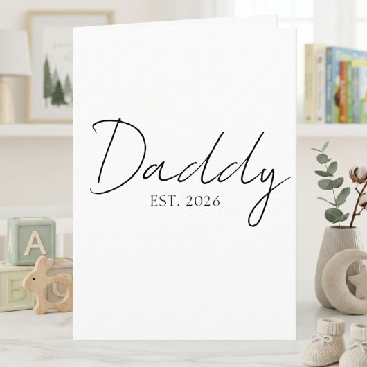 Papa EST Jaar Zoete Aankondiging Script Ontwerp
