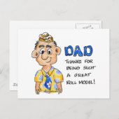 Papa est mon modèle ROLL Carte postale (Devant / Derrière)