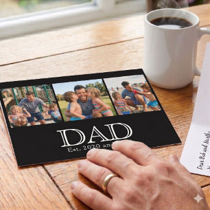 Papa Est. Witte Vet Gedurfde Minimale Tekst 3 Foto Kaart