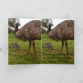 Papa Et Bébé Emu Chicks, Carte Amour Anniversaire. (Intérieur)