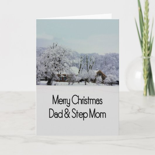 Papa et Step Maman Joyeuse carte de Noël (Devant)