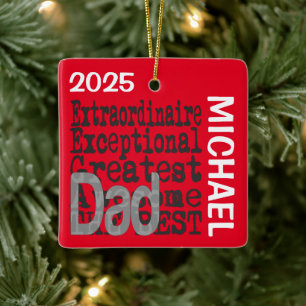 Papa Extraordinaire CUSTOM Keramisch Ornament