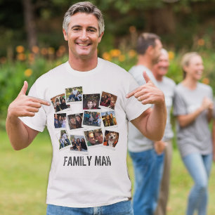 Papa Family Man Foto Collage Instant Photo Light T-shirt