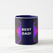 Papa Fancy Typografie Patroon Zwart & Paarse Mok (Midden)