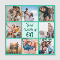 Papa fantastique à 60 ans photo carte magnétique