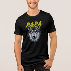 Papa Fathers Day Cute Dad Birthday Tri-Blend Shirt