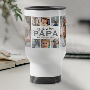 Papa Fête des pères Photo Collage Voyage Mug