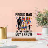 Papa fier Autisme Garçon le plus dur Design Vector (Mariage)