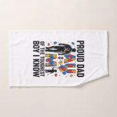 Papa fier Autisme Garçon le plus dur Design vector (Serviette à main)