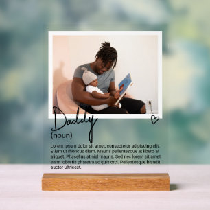 Papa foto en gepersonaliseerde zelfstandig naamwoo acryl bord