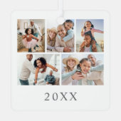 Papa Fotocollage Kerstmis Metalen Ornament (Achterkant)