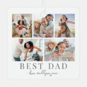 Papa Fotocollage Kerstmis Metalen Ornament (Voorkant)