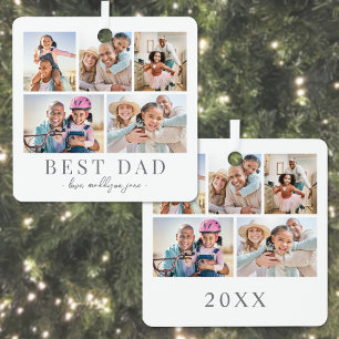 Papa Fotocollage Kerstmis Metalen Ornament