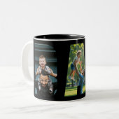 Papa Fotocollage Vaderdag Tweekleurige Koffiemok (Voorkant links)