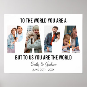 Papa Fotocollage Verjaardag Papa Cadeau Papa Poster