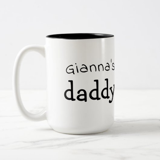 Papa Fun Personnalisé Noir Blanc Mug Deux Tons (Gauche)
