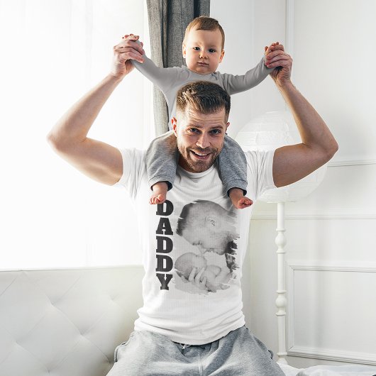 Papa geborsteld effect foto t-shirt
