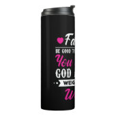 Papa geeft het gewicht van haar wereld thermosbeker (Gedraaid links)