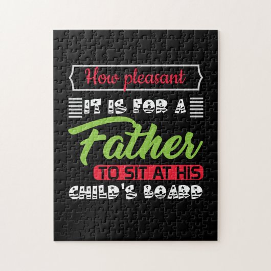 Papa geeft het voor een vader. legpuzzel (Verticaal)
