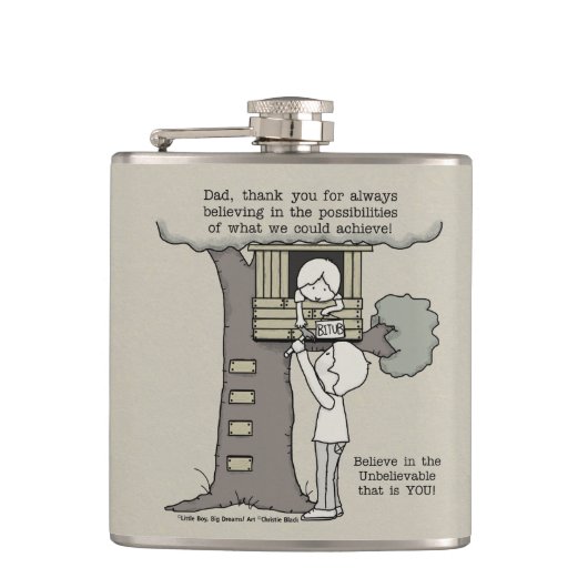 Papa gelooft in mogelijkheden heupfles (Voorkant)